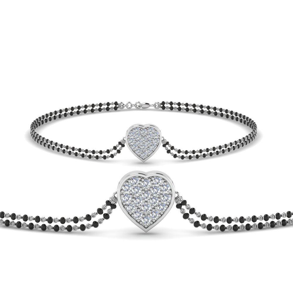 Heart Diamond Bracelet Mangalsutra