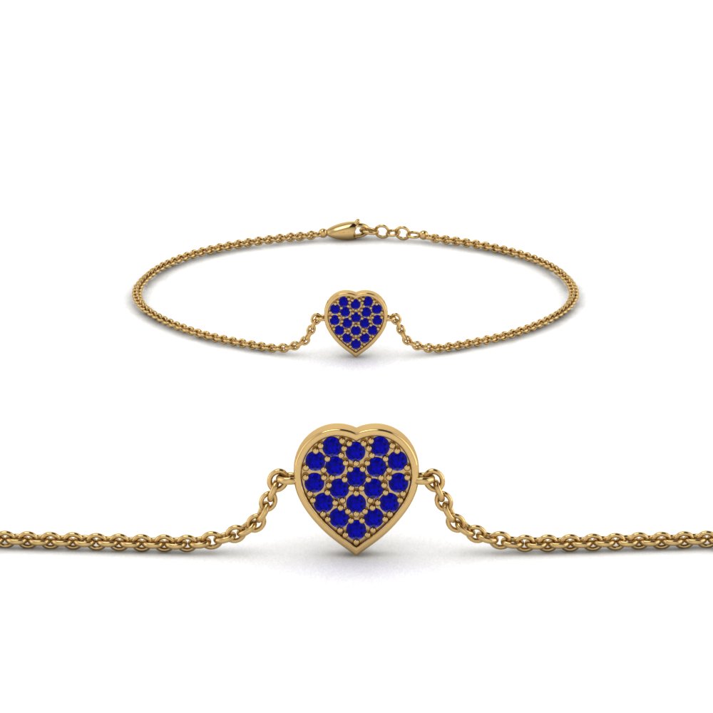 Heart Cluster Blue Sapphire Bracelet