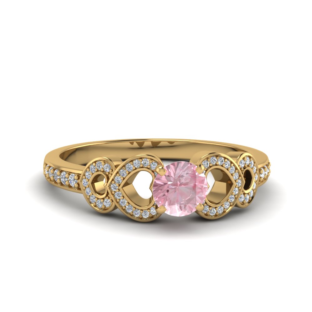 Heart Design Morganite Engagement Ring