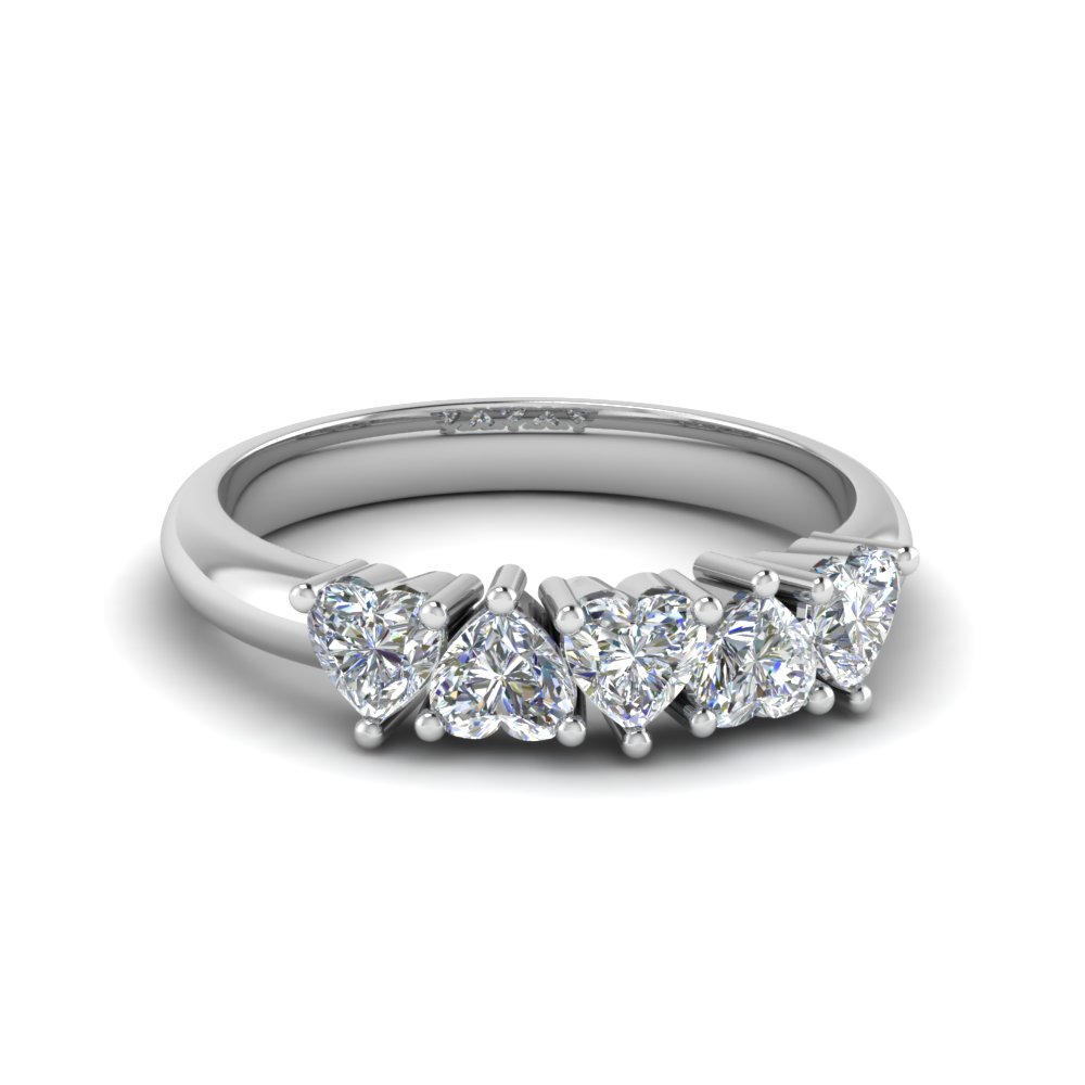 heart diamond mothers 5 stone ring in FD8059HTB NL WG