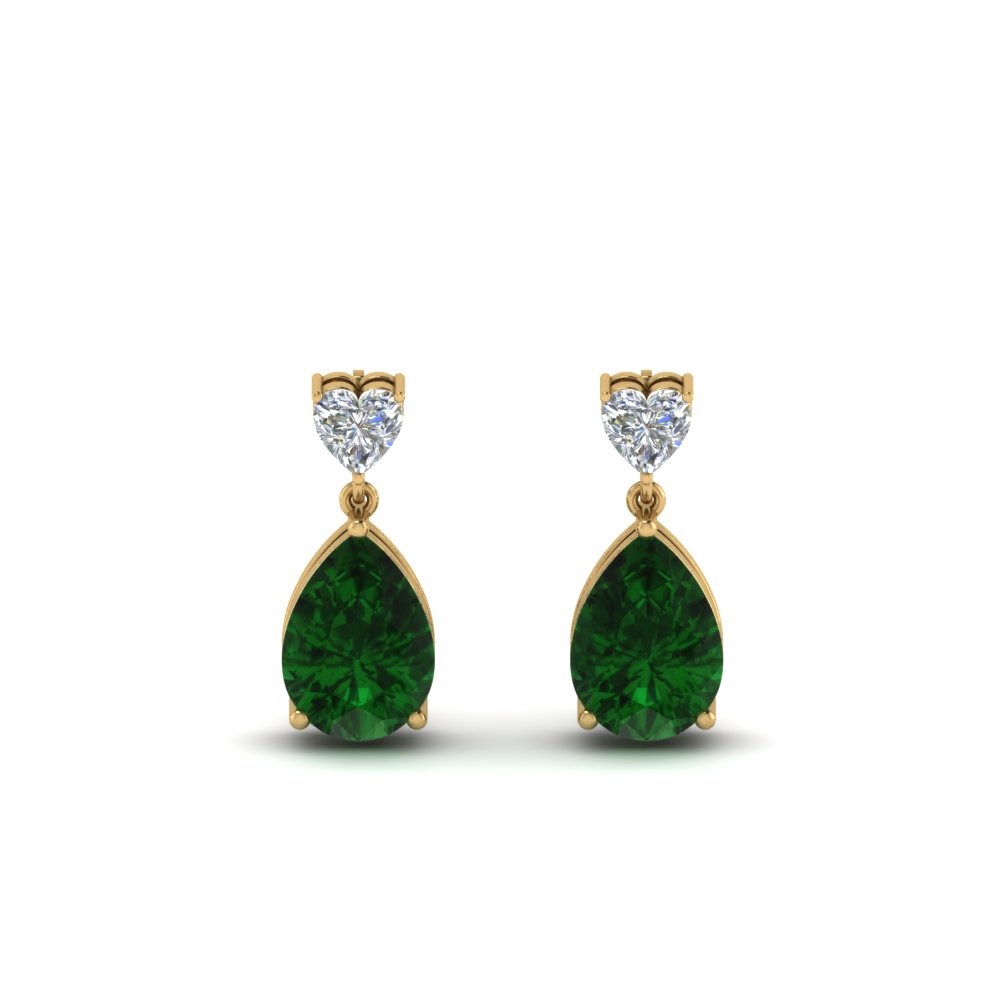 Details about   2Ct Oval Cut Emerald & Diamond Stud Lever back Earrings 14K Yellow Gold Finish 