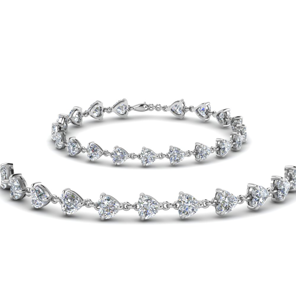 heart diamond tennis bracelet in FDBRC8442ANGLE1 NL WG