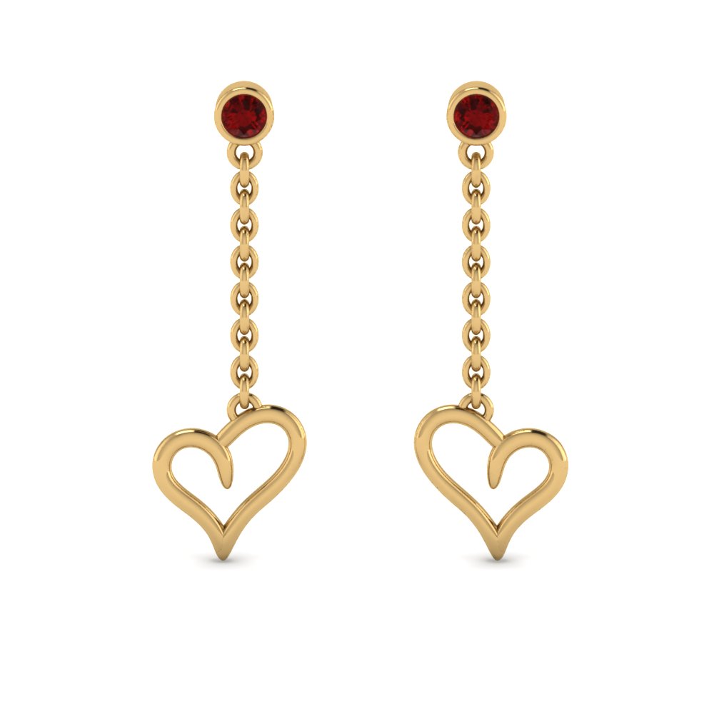 Details about   14K Yellow Gold Emerald Zircon Ruby Heart Dangle Stud Screwback Earrings 