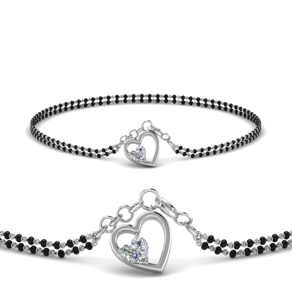 Single Heart Diamond Mangalsutra Bracelet