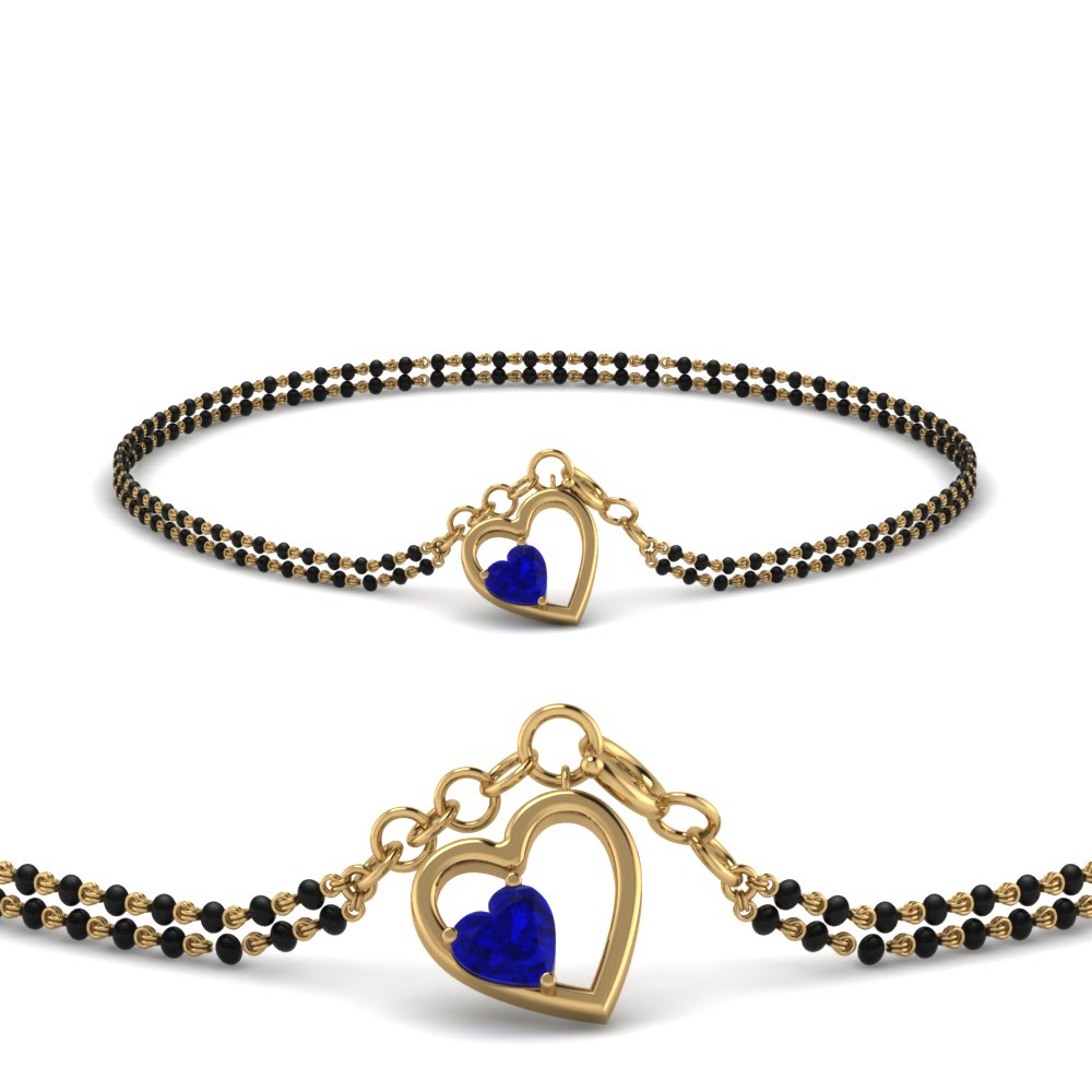 Blue Sapphire Mangalsutra Bracelet