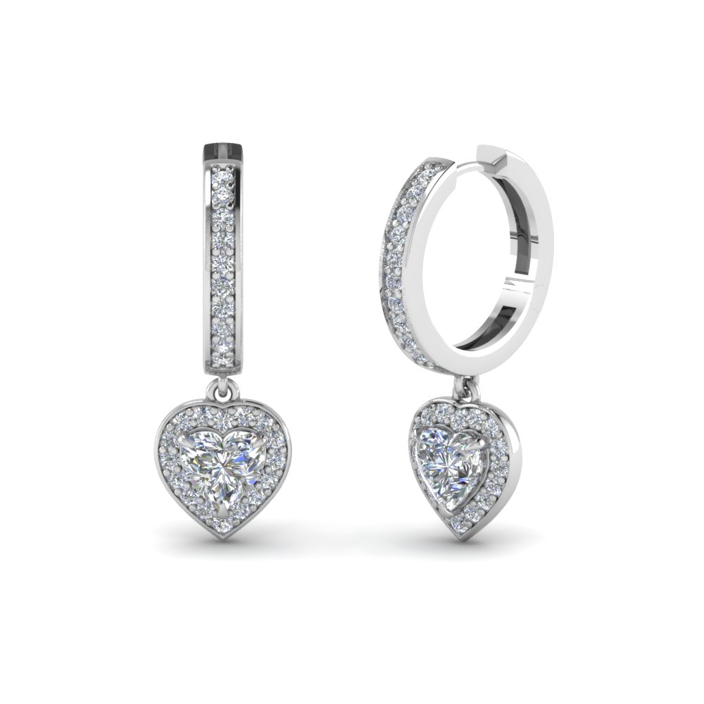 heart halo diamond drop earring in FDEAR1185HT NL WG