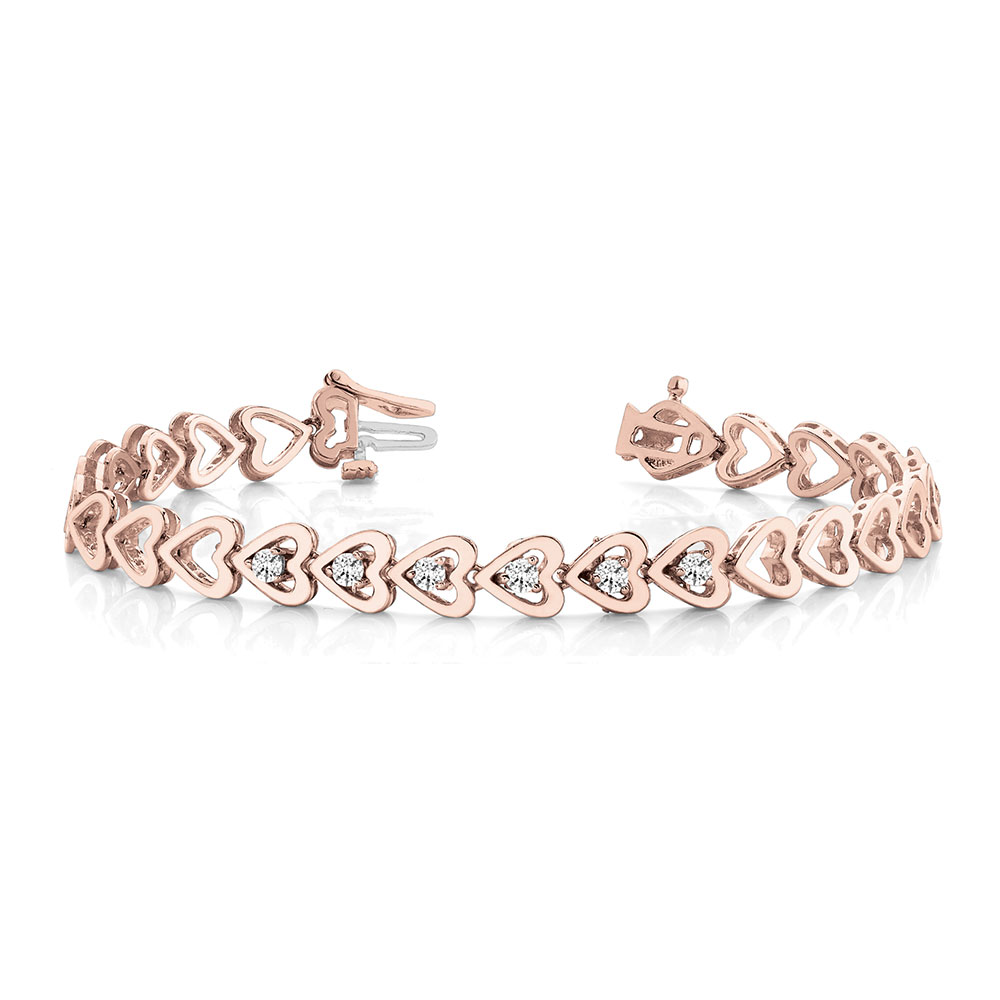 Buy quality 3 Lines with 7 Delicately moving Hearts Diamond Bracelet in Pune