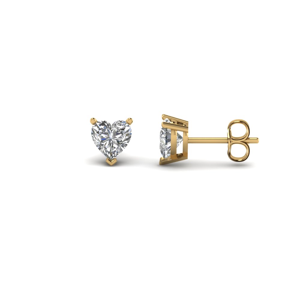 Heart Shaped 0 75 Carat Diamond Earrings In 14k Yellow Gold Heart Shaped 0 75 Carat Diamond Earrings In 14k Yellow Gold Fdear3ht0 37ct Nl Yg