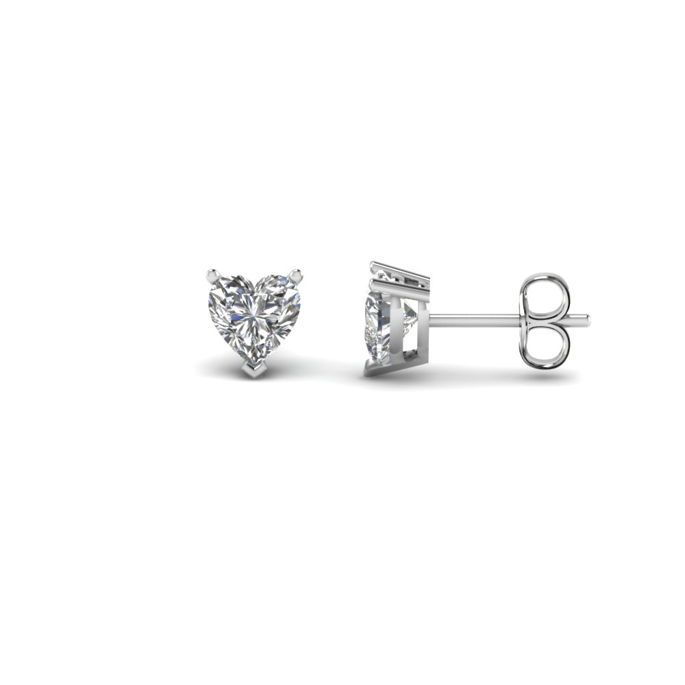 Heart Shaped 0 75 Carat Diamond Earrings In 18k White Gold Heart Shaped 0 75 Carat Diamond Earrings In 18k White Gold Fdear3ht0 37ct Nl Wg