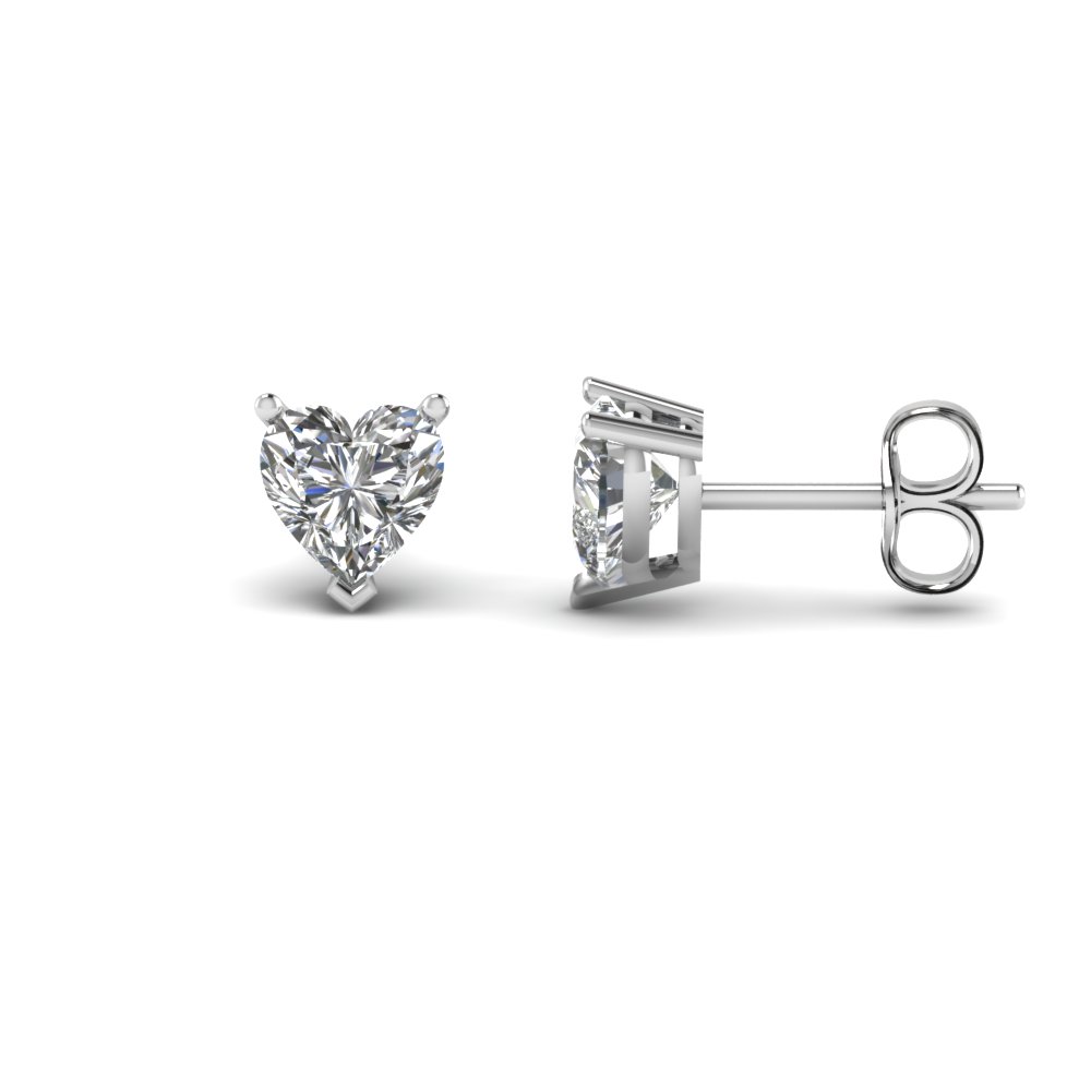 Heart Shaped 2 Carat Diamond Earrings In 18k White Gold Heart Shaped 2 Carat Diamond Earrings In 18k White Gold Fdear3ht1ct Nl Wg