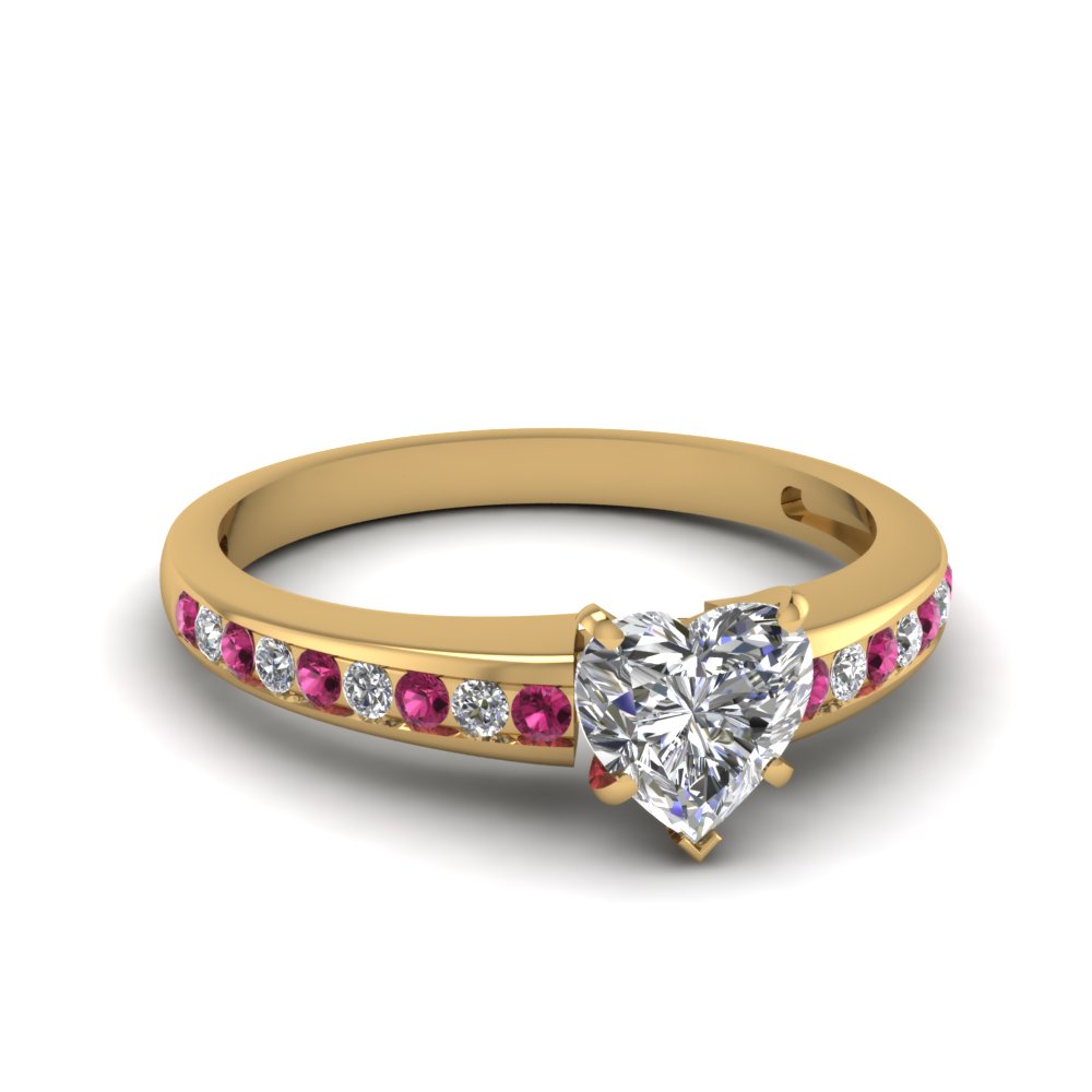 Heart Cut Pink Sapphire Petite Rings