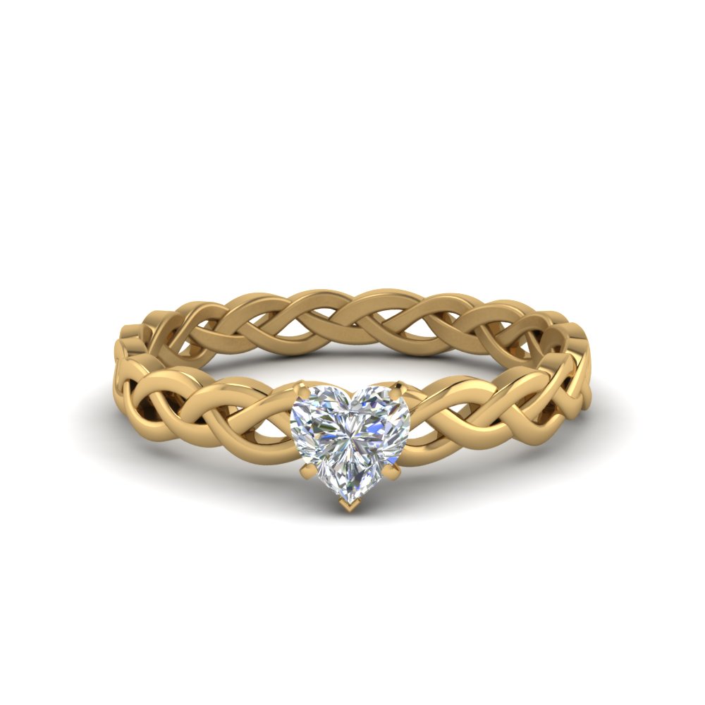 Braided Solitaire Diamond Ring