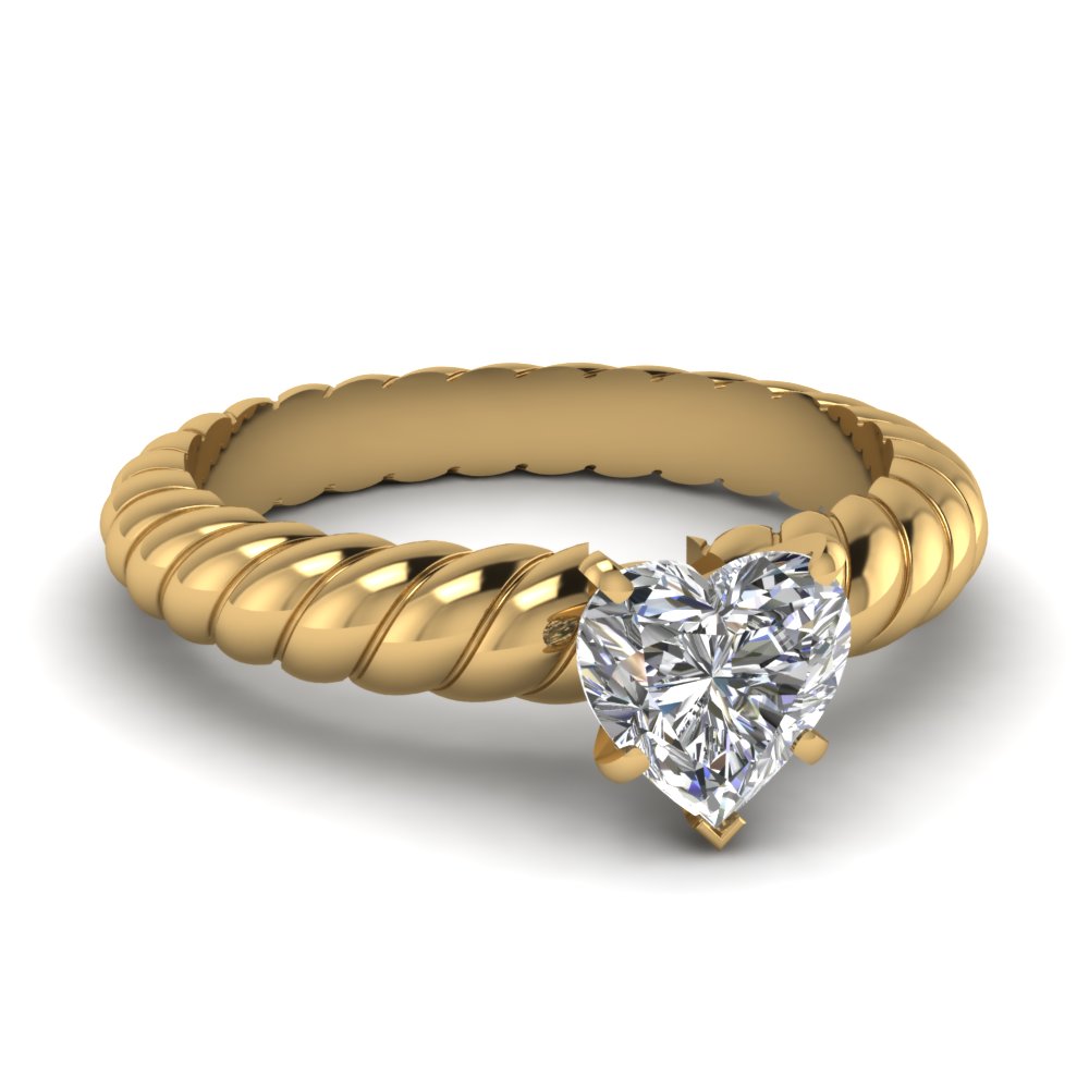 Heart Shaped Solitaire Engagement Rings