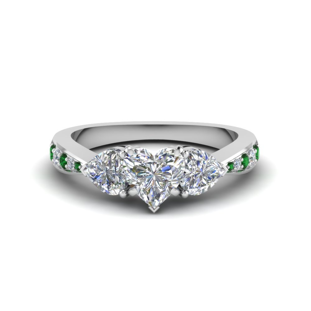 Stunning Emerald Side Stone Engagement Rings | Fascinating Diamonds