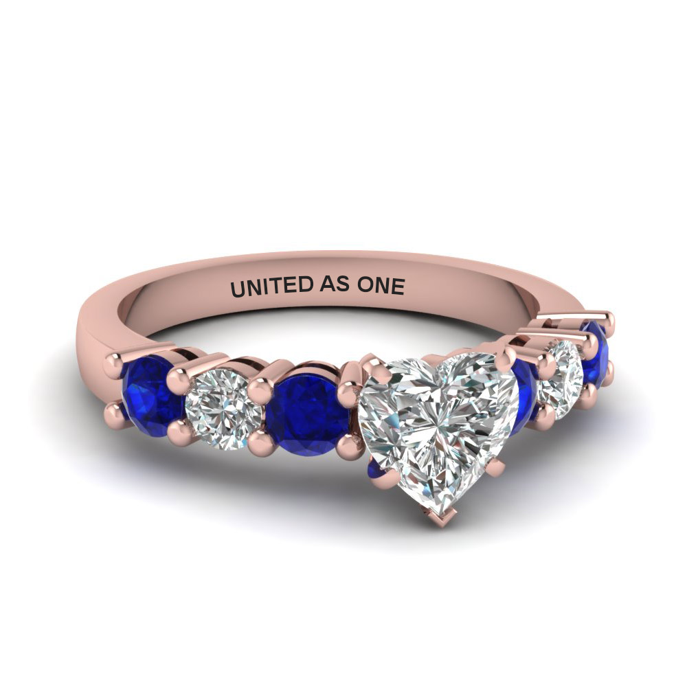 Rose Gold Sapphire Side Stone Rings