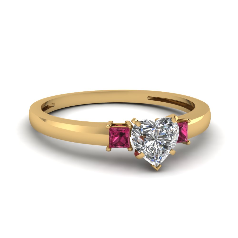  Pink Sapphire Side Stone Rings