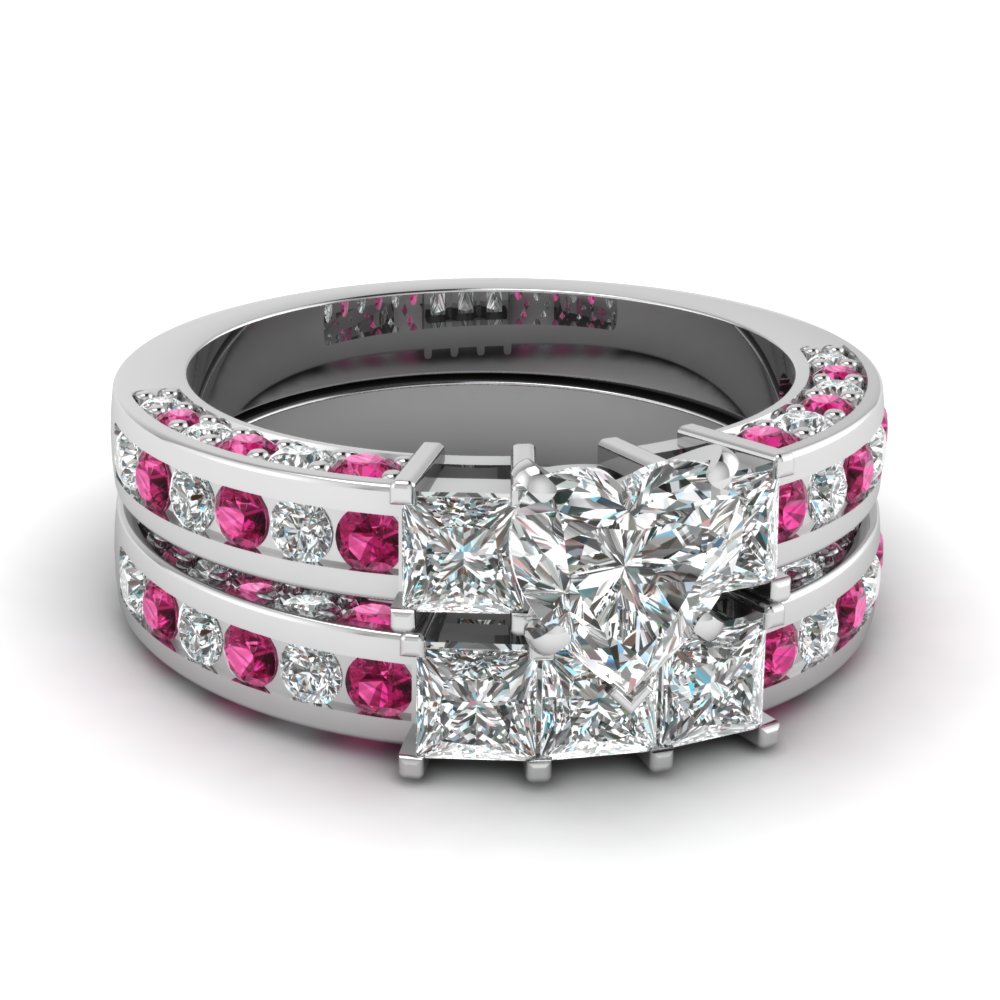 Buy Affordable Pink Sapphire Wedding Ring Sets Online