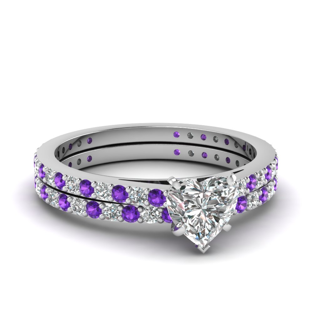 Petite Purple Topaz Wedding Set