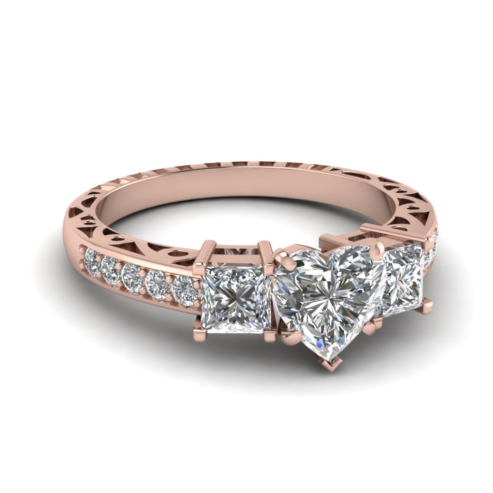 heart shaped vintage 3 stone diamond engagement ring in FDENR1816HTR NL RG.jpg