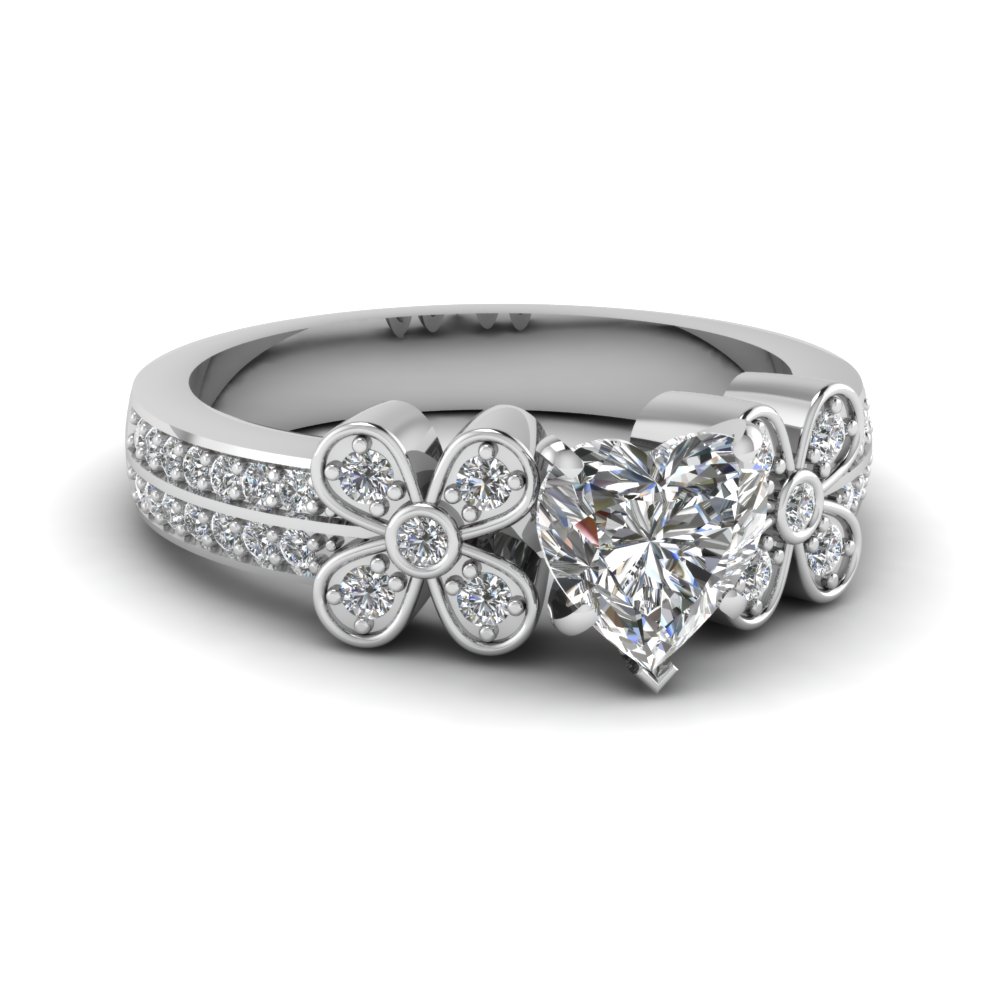 Floral Accent Diamond Ring