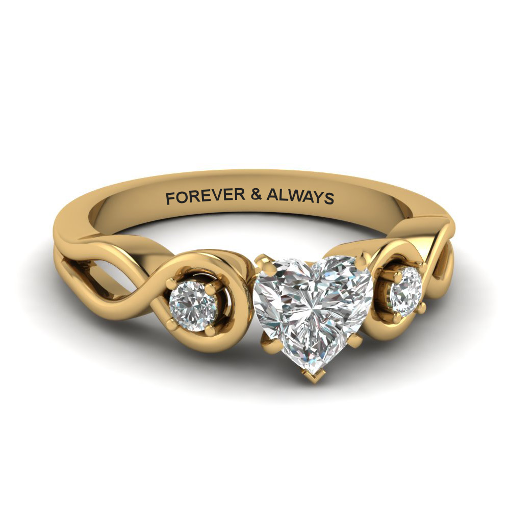 3 Stone Heart Shaped Engagement Rings