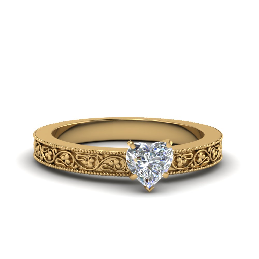 Filigree Solitaire Ring For Women