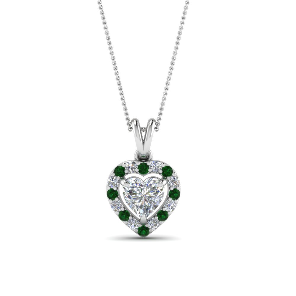 Affordable Heart Diamond Pendant Necklace For Women In 14K White 
