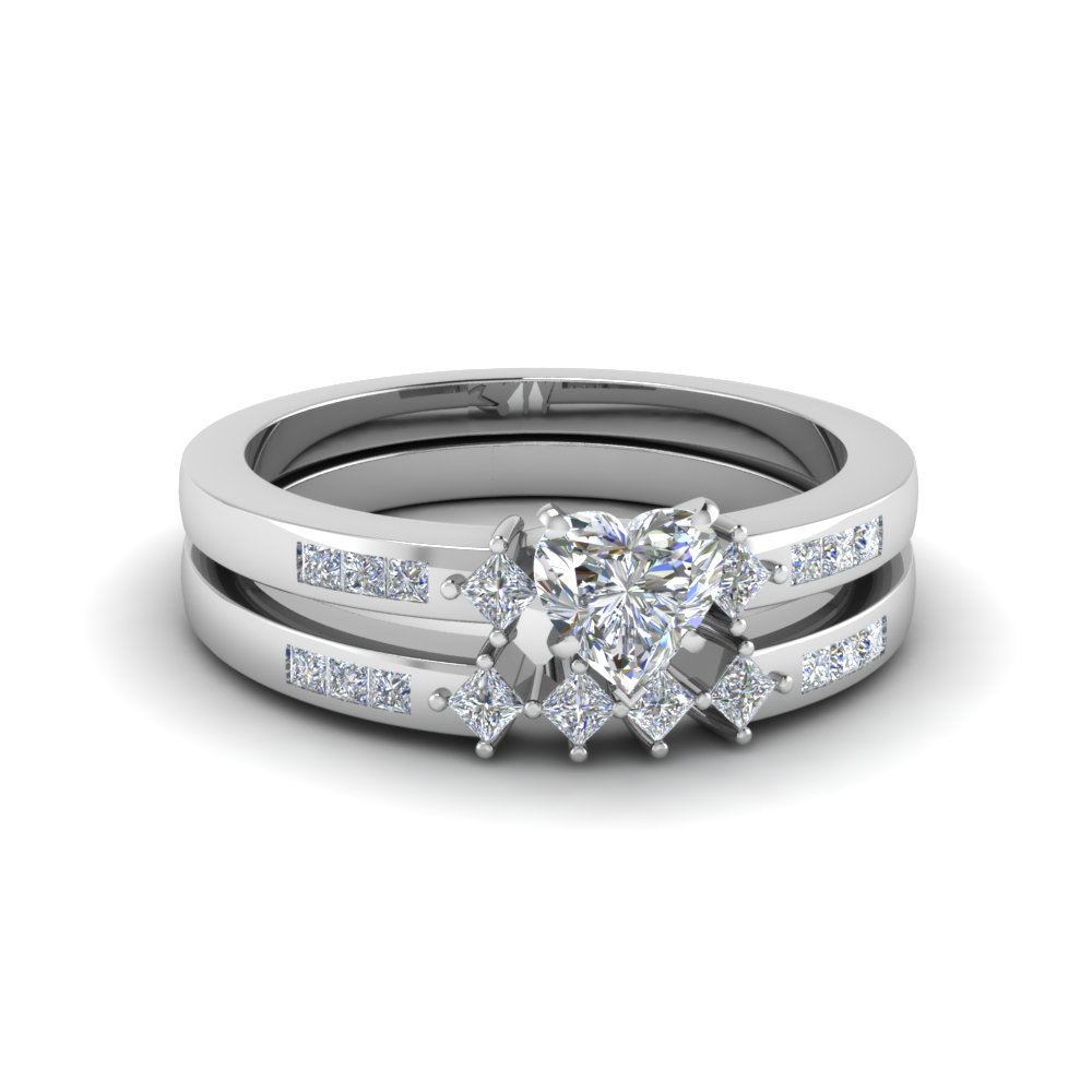 Heart Diamond Engagement Ring Set Beautiful |Ring ...