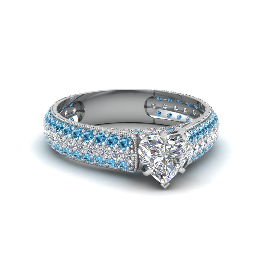 heart shaped milgrain micropave diamond ring with blue topaz in FDENS1452HTRGICBLTO NL WG.jpg