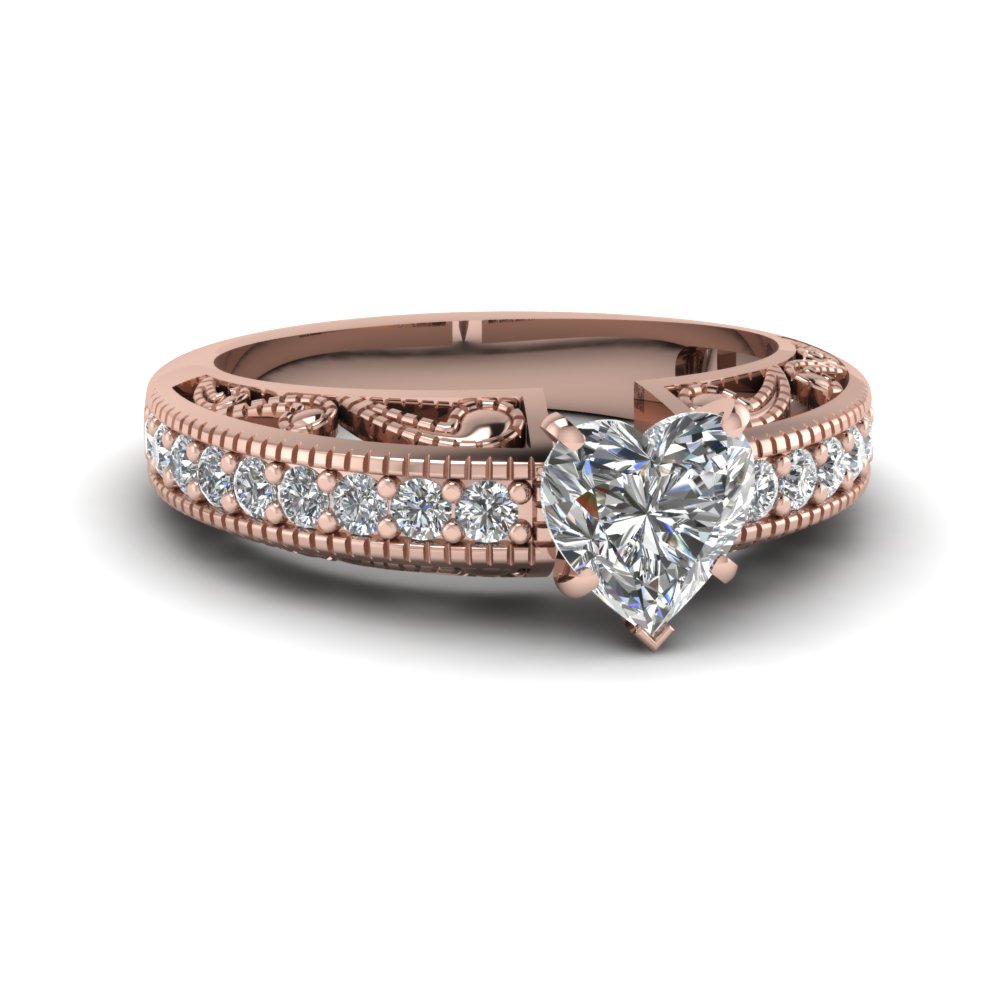 Buy Affordable  Vintage  Rose Gold Engagement  Rings  Online 