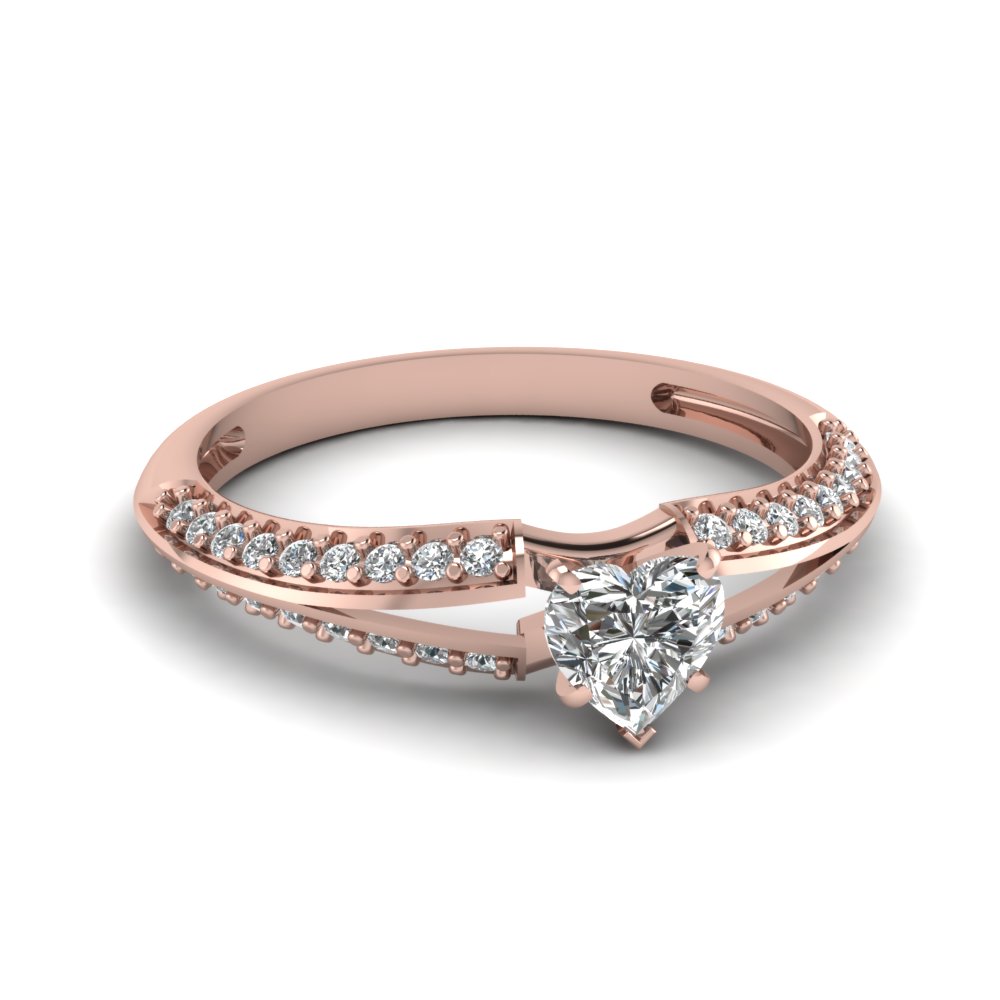 Heart Shaped Pee Split Shank Diamond Engagement Ring In 14k Rose Heart Shaped Pee Split Shank Diamond Engagement Ring In Fdens3049htr Nl Rg 30 Jpg