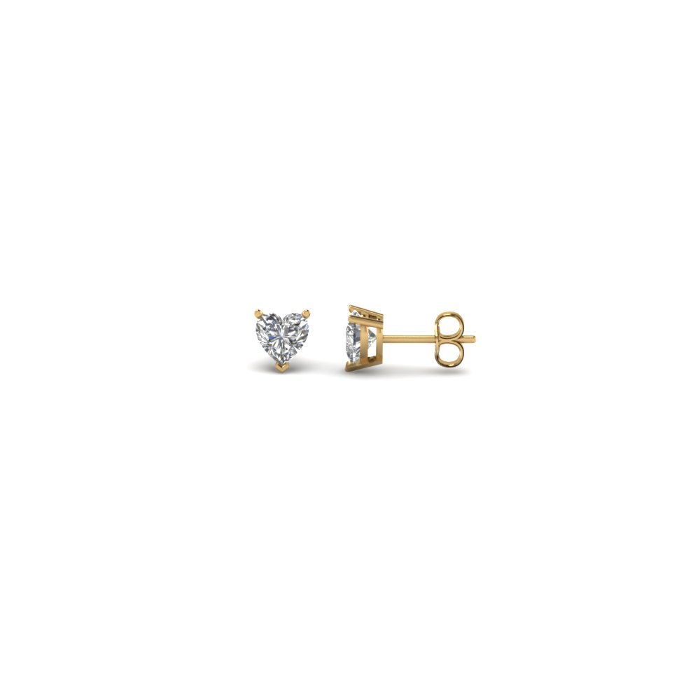 heart shaped quarter carat diamond earrings in 18K yellow gold FDEAR3HT0.12CT NL YG