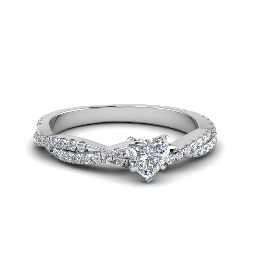 Heart Shaped Side Stone Engagement Ring
