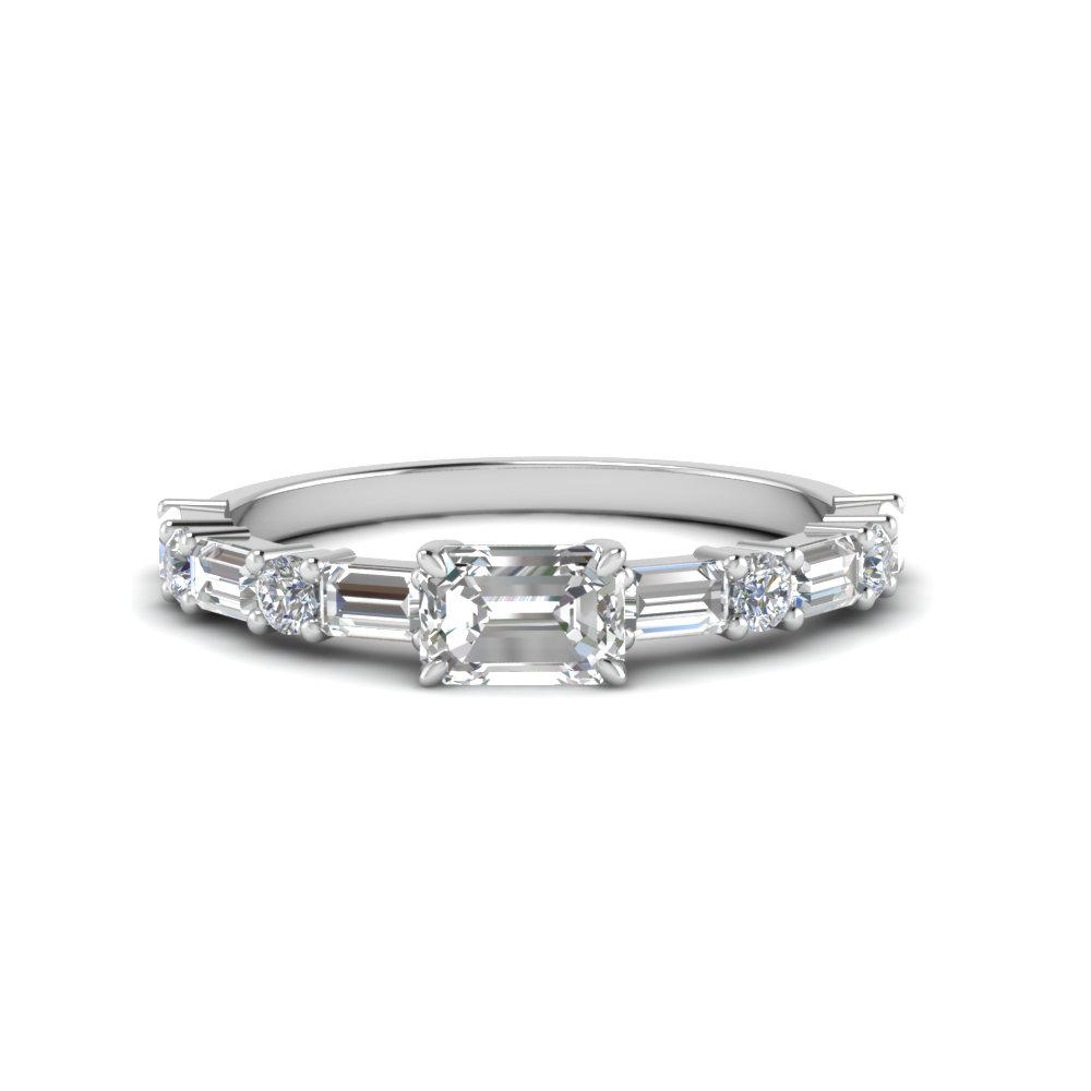 Baguette Diamond Stacking Promise or Engagement Ring