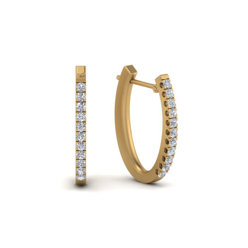 Huggie Hoop Diamond Earring In 14K Yellow Gold | Fascinating Diamonds