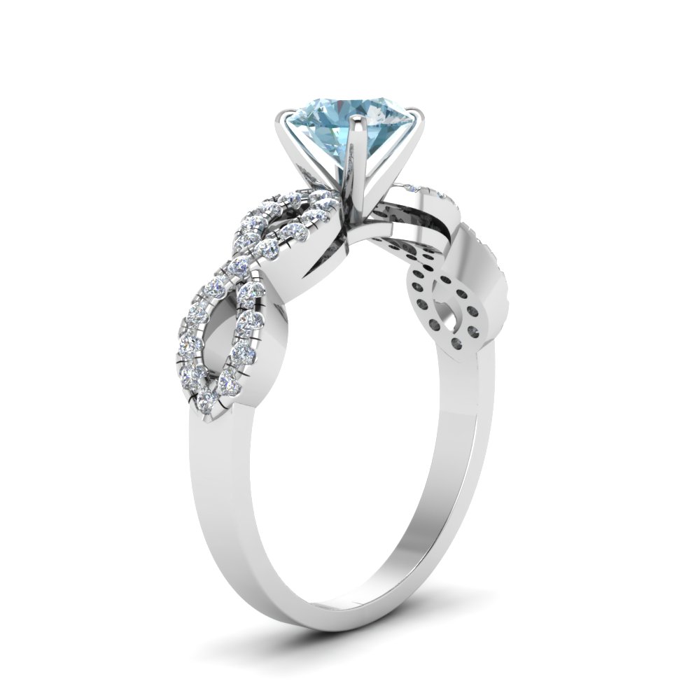 Tana Infinity Aquamarine Ring in 14K White Gold | Shane Co.