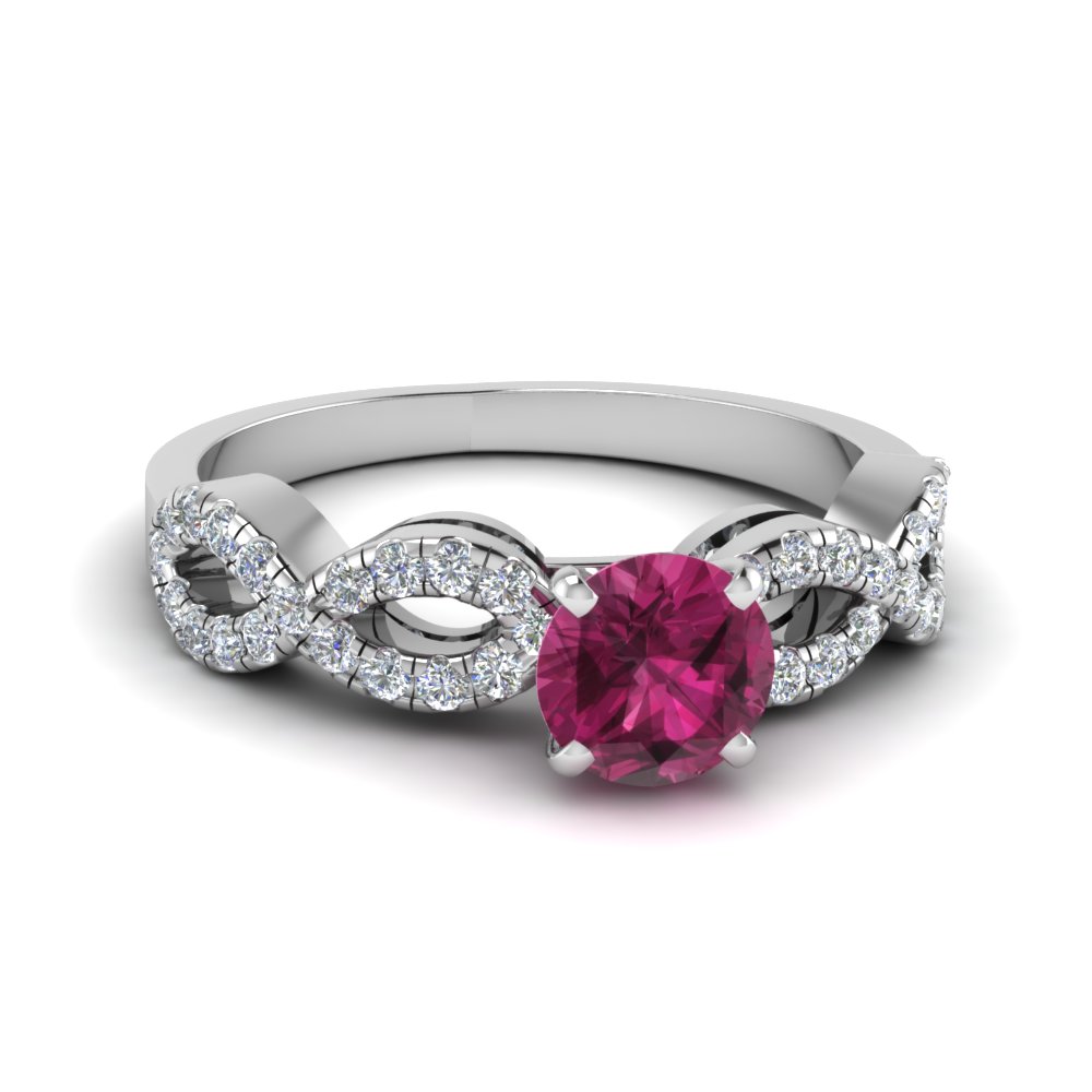 Pink Sapphire Infinity Engagement Ring 