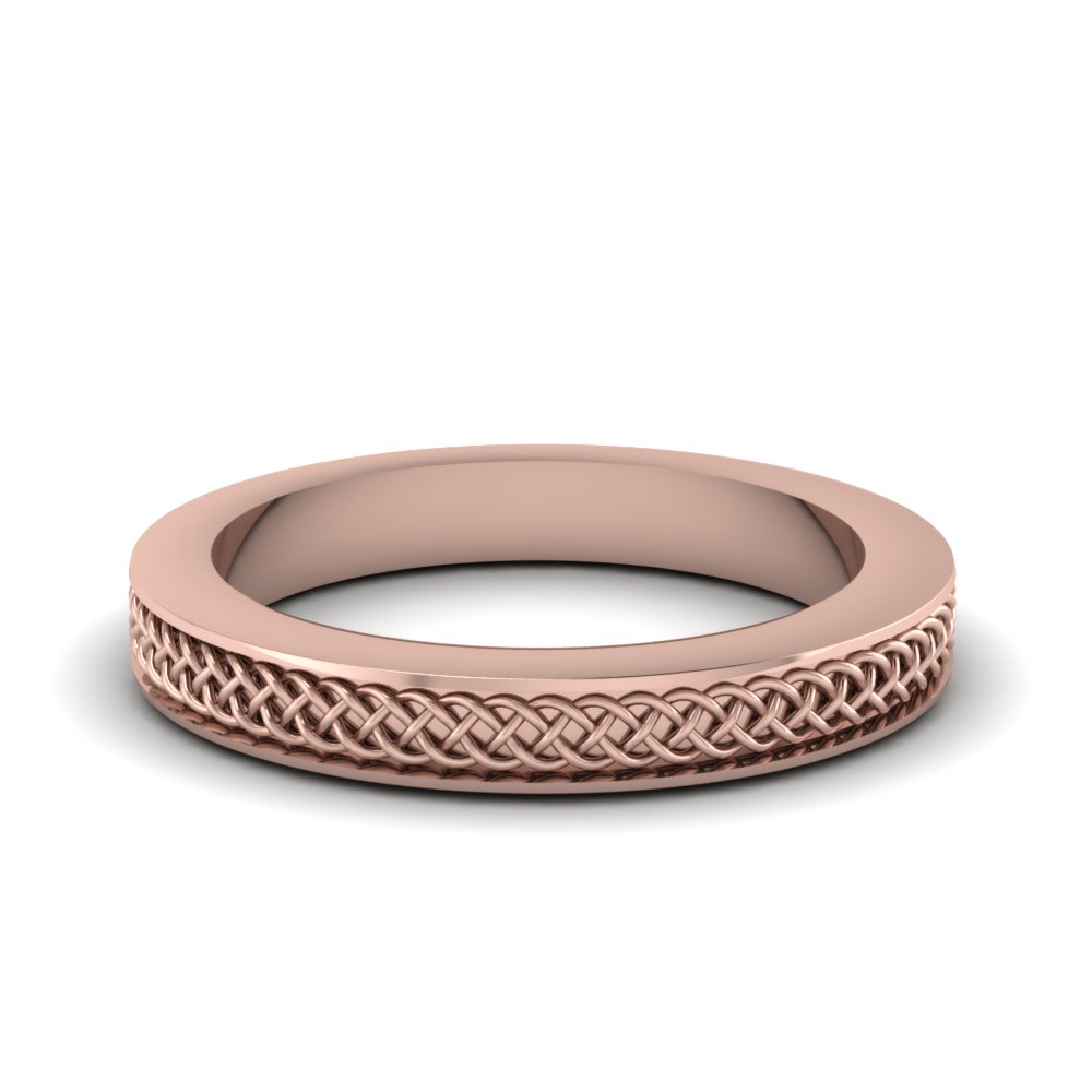 Intertwined Engraved Wedding Band