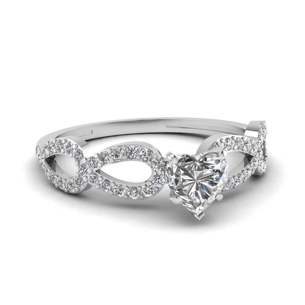 Platinum Infinity Ring with Diamonds for Women JL PT R-14
