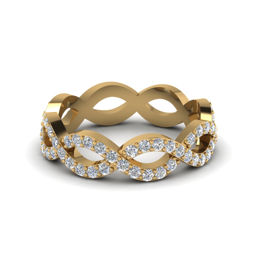 infinity twist wedding band gold