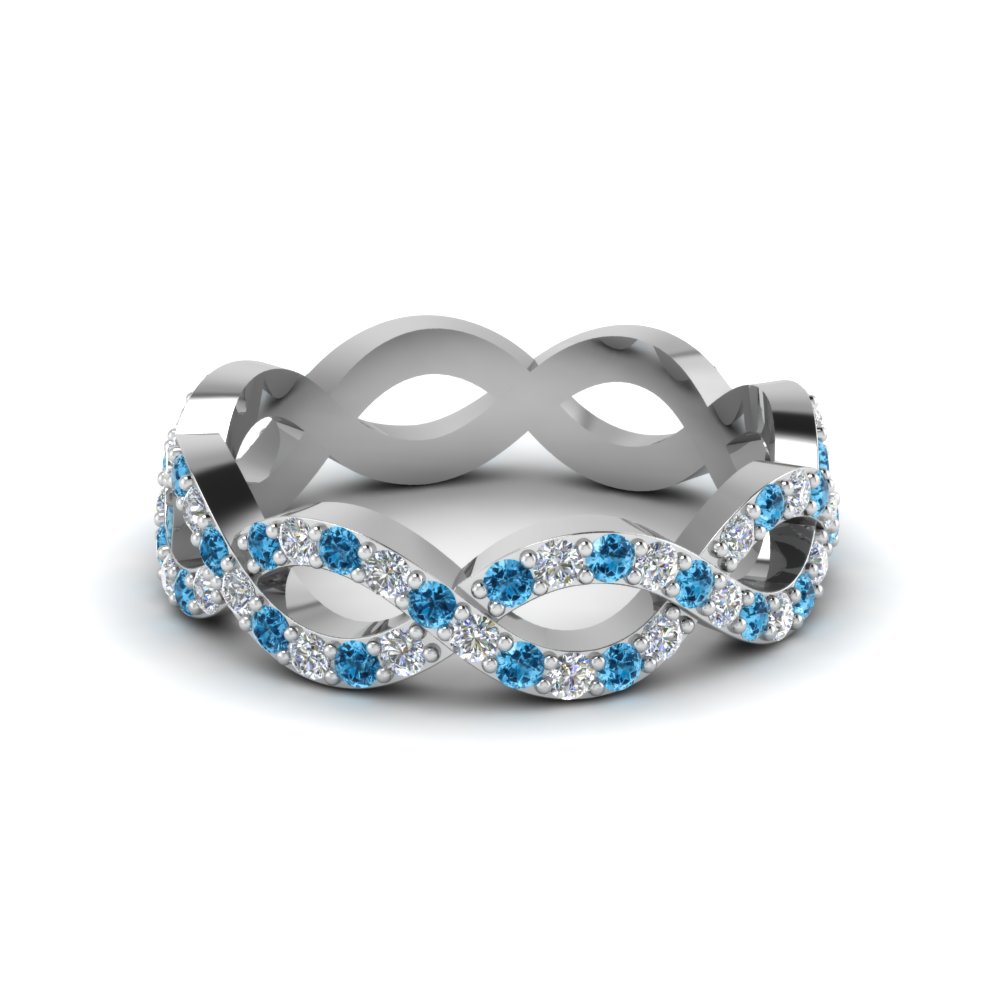 blue topaz eternity ring white gold