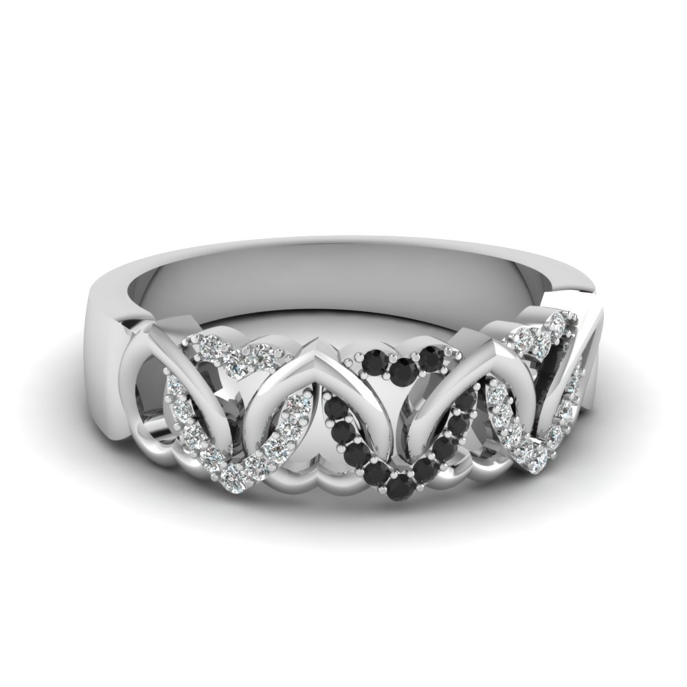 Twisted Heart Design Diamond Band