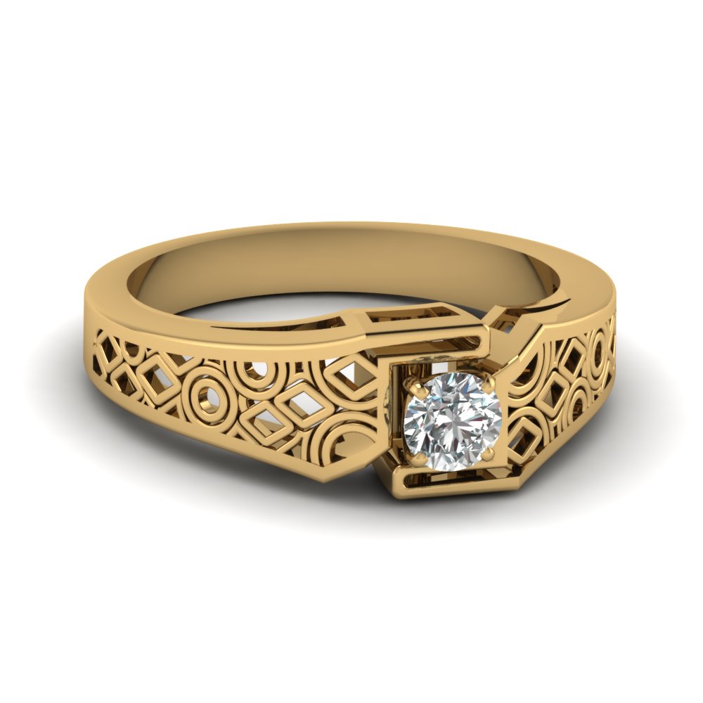 Intricate Modern O.75 Carat Diamond Ring