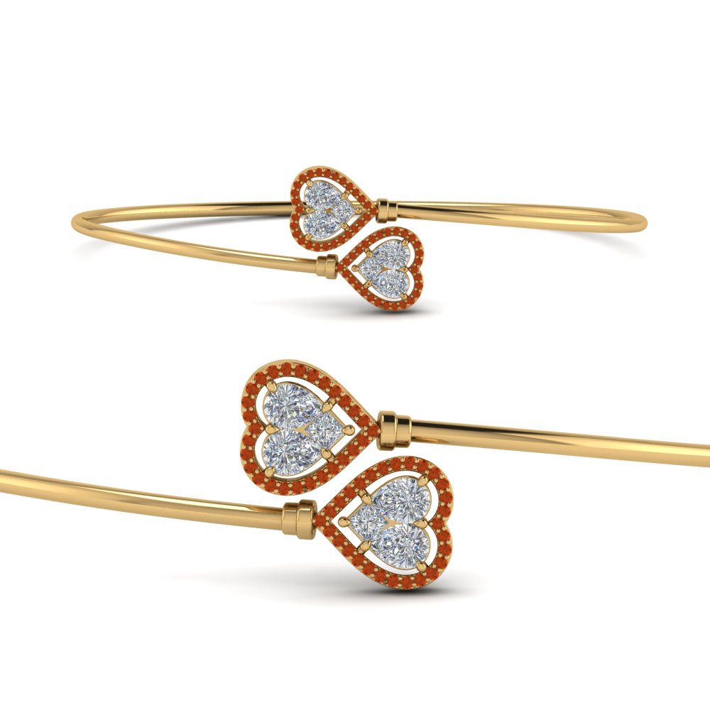 invisible-set-heart-halo-diamond-open-bracelet-with-orange-sapphire-in-FDBRC9264GSAORANGLE2-NL-YG