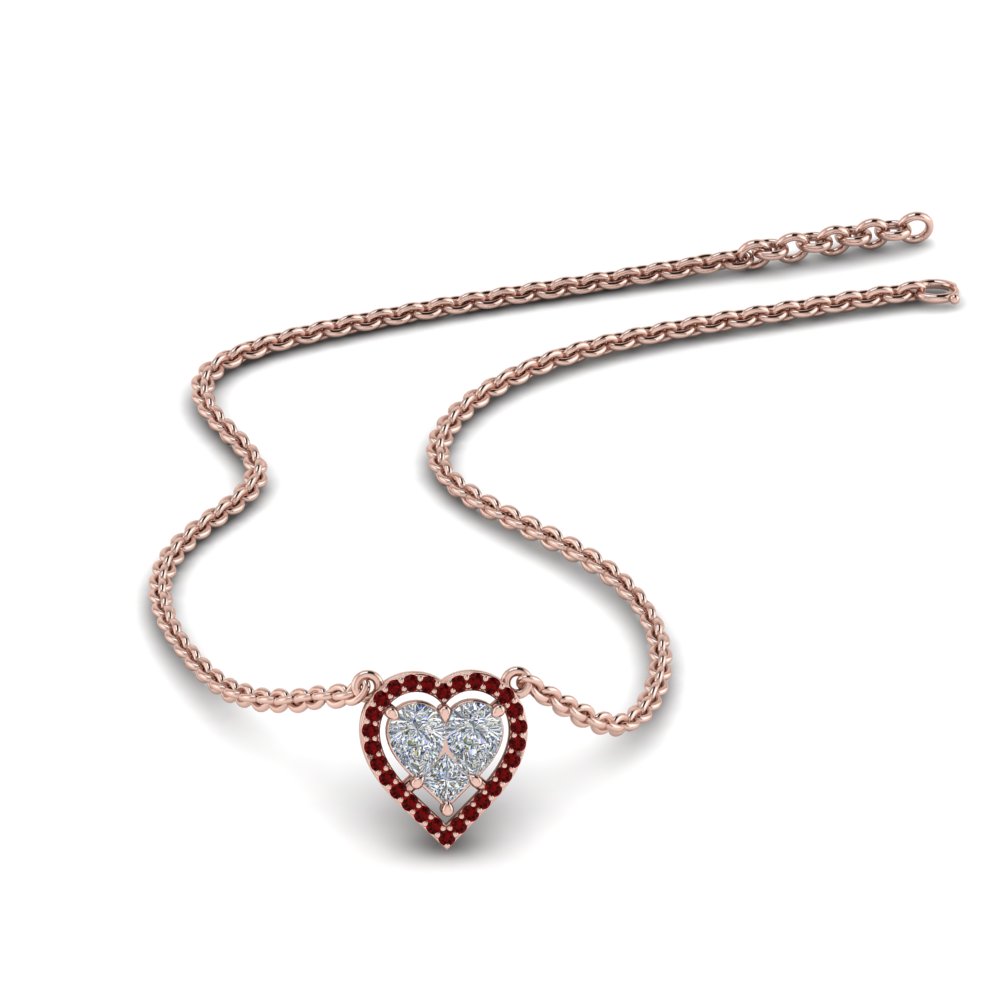Heart Halo Pendant Necklaces