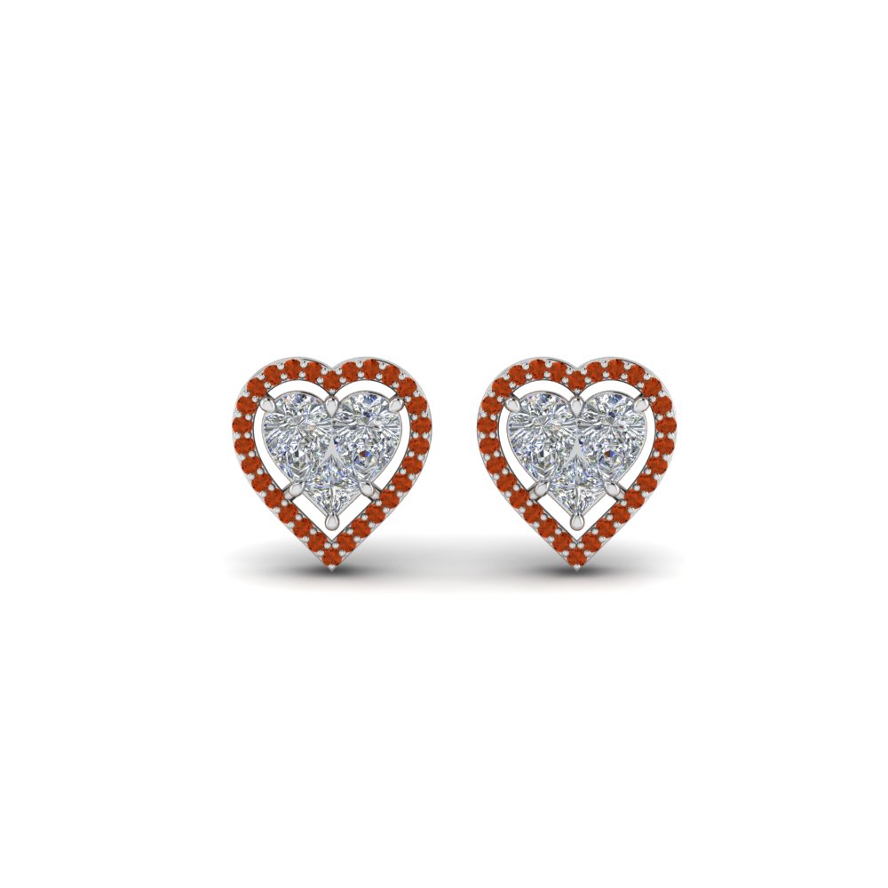 Invisible Set Heart Halo Earring