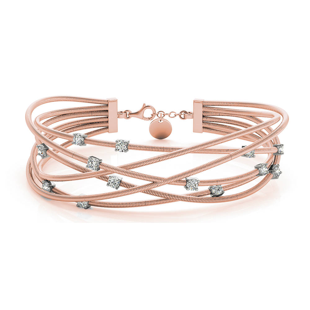 Trio Bangle Bracelet in 14k Italian Yellow, White and Rose Gold