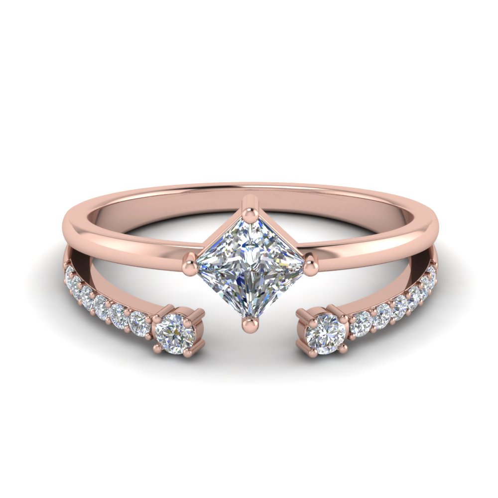 Kite Princess Cut Diamond Ring With Open Band