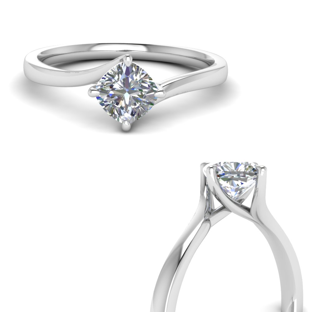 kite set swirl diamond cushion cut engagement ring in 14K white gold FDENRCU9009ANGLE3 NL WG