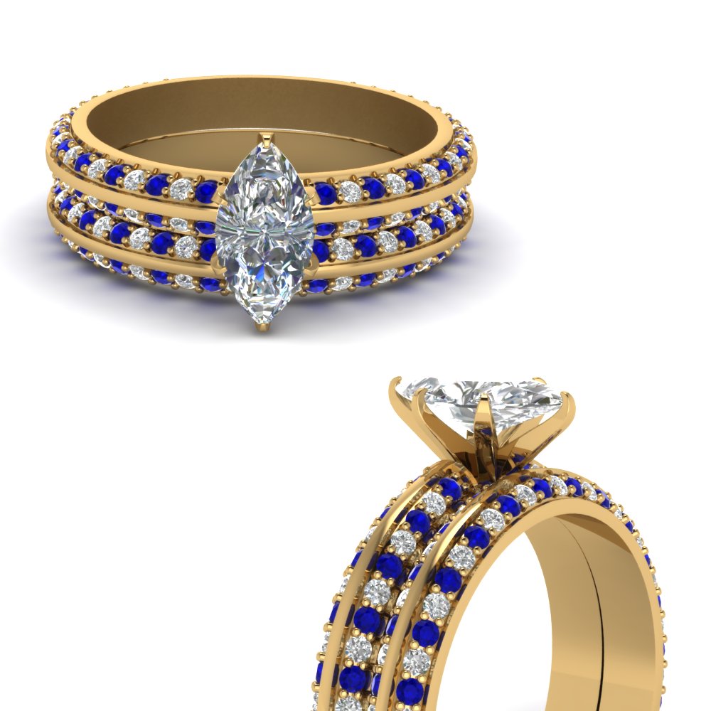 Diamond And Sapphire Wedding Ring Sets